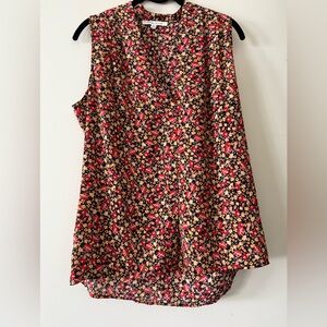 Rose + Olive Floral Tank Blouse, Sz M